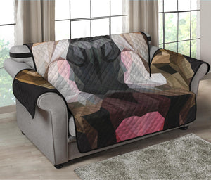 Geometric English Bulldog Print Loveseat Protector