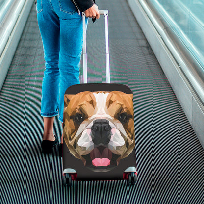 Geometric English Bulldog Print Luggage Cover