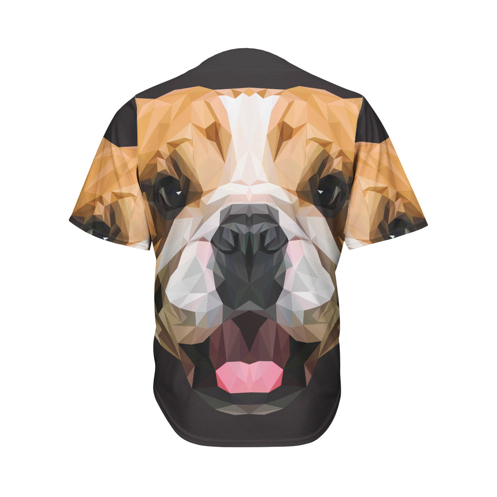 Geometric English Bulldog Print Men's Baseball Jersey