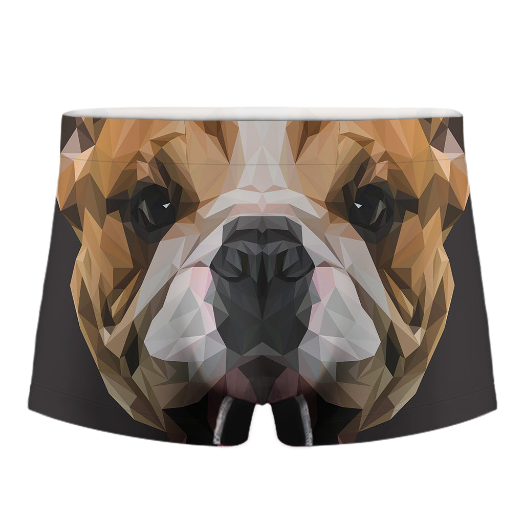 Geometric English Bulldog Print Men's Boxer Briefs