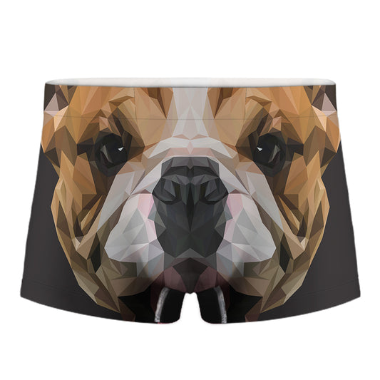 Geometric English Bulldog Print Men's Boxer Briefs