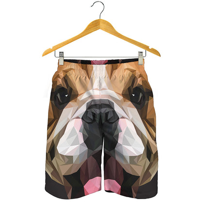 Geometric English Bulldog Print Men's Shorts