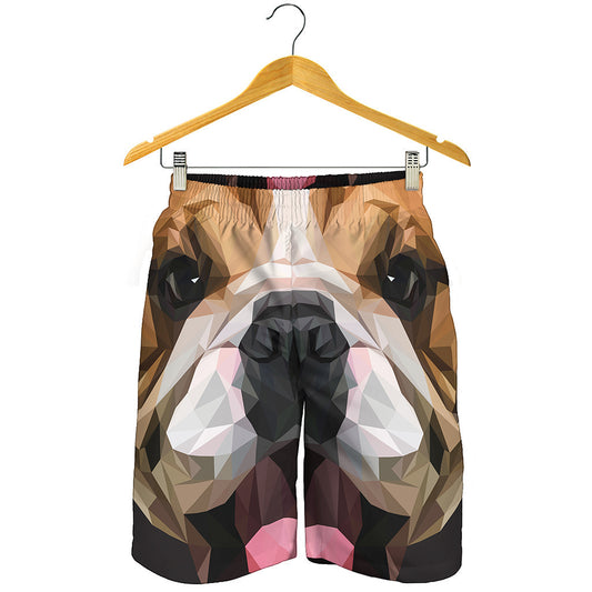 Geometric English Bulldog Print Men's Shorts