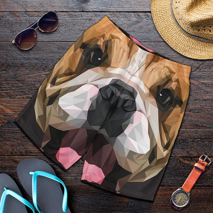 Geometric English Bulldog Print Men's Shorts