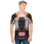 Geometric English Bulldog Print Men's T-Shirt