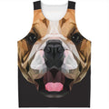 Geometric English Bulldog Print Men's Tank Top
