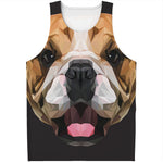 Geometric English Bulldog Print Men's Tank Top