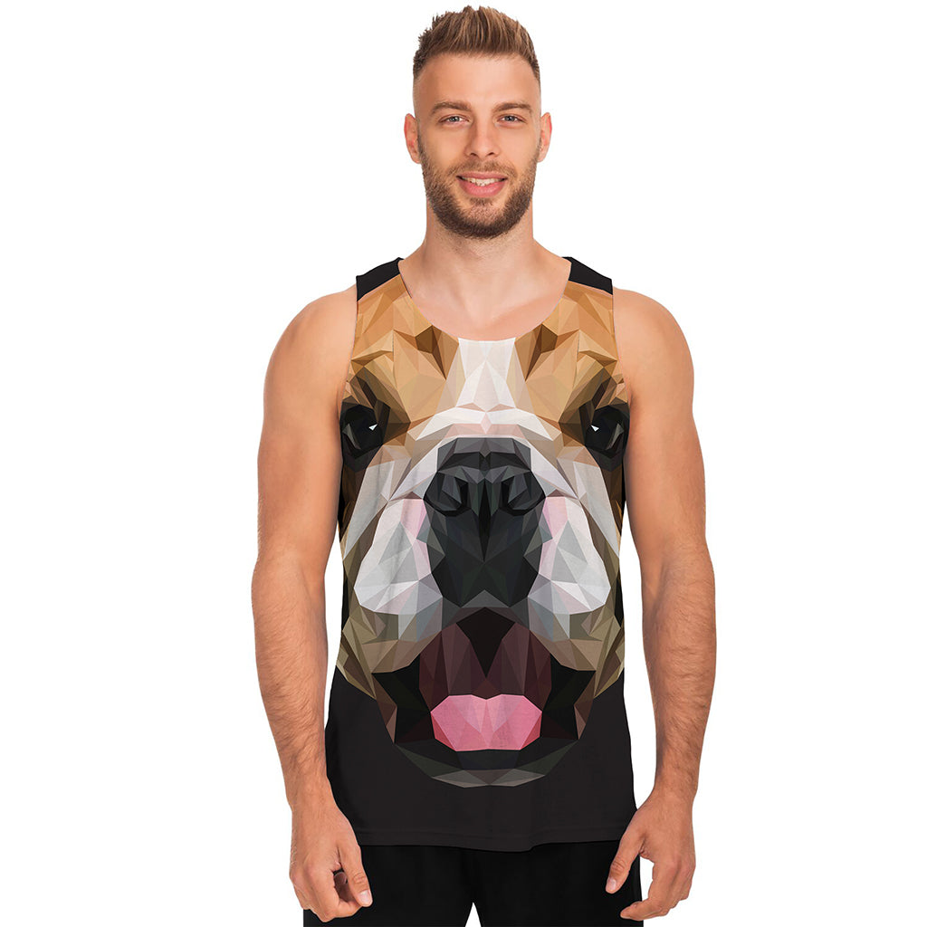 Geometric English Bulldog Print Men's Tank Top