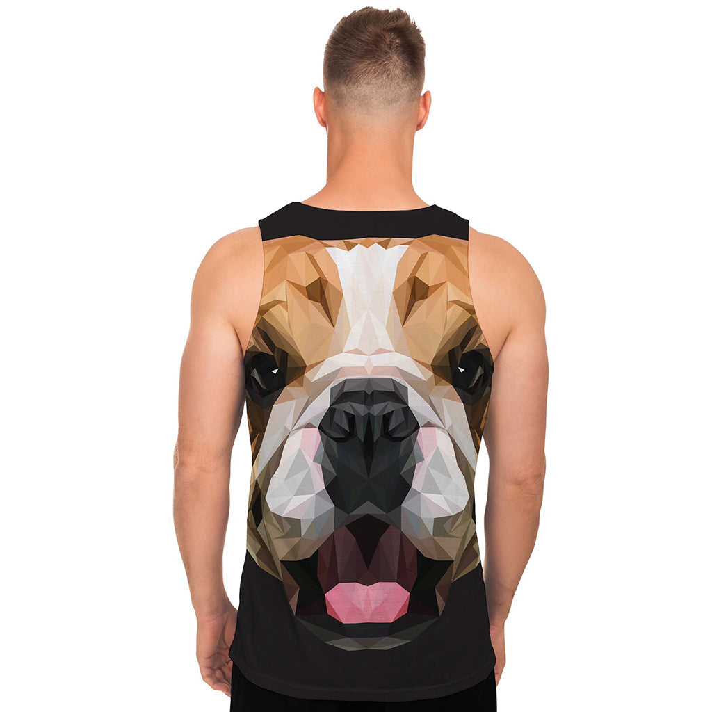 Geometric English Bulldog Print Men's Tank Top