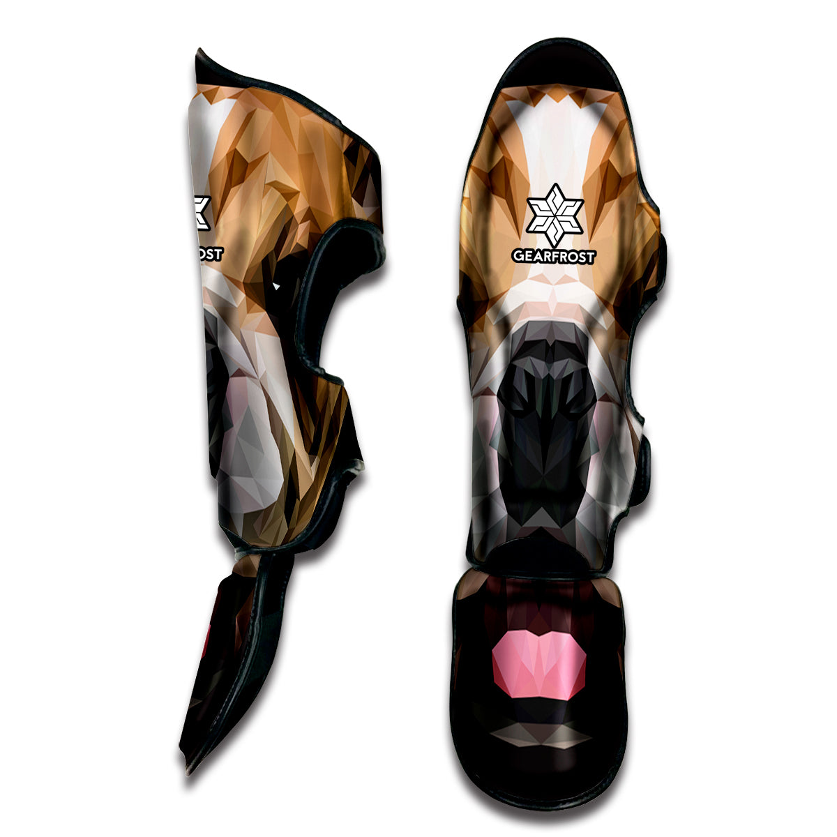 Geometric English Bulldog Print Muay Thai Shin Guard