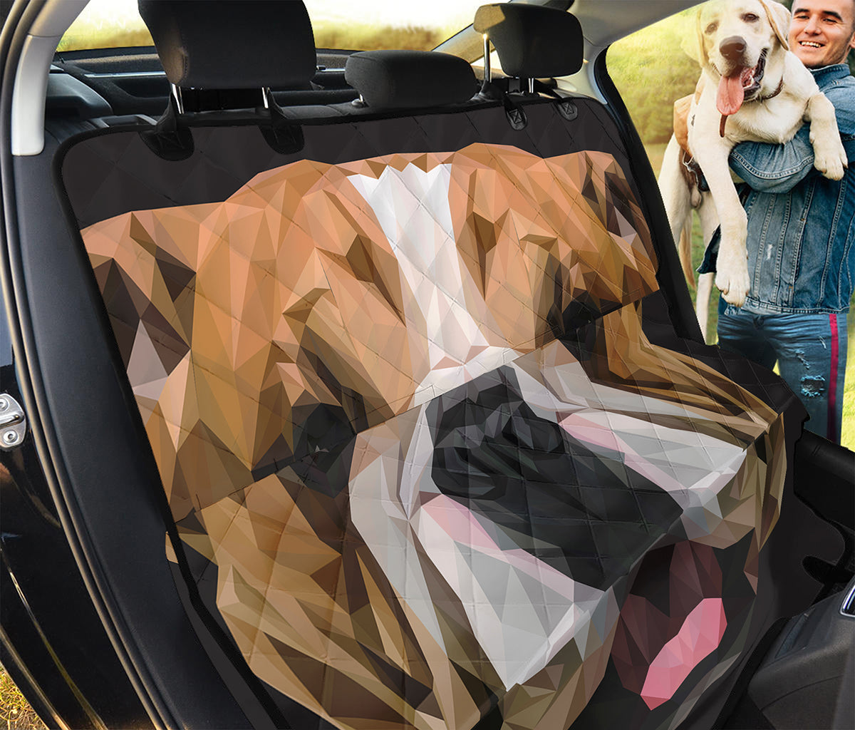 Geometric English Bulldog Print Pet Car Back Seat Cover