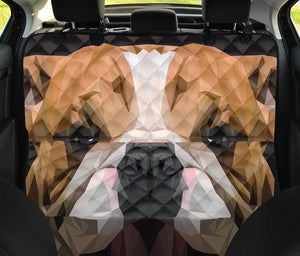 Geometric English Bulldog Print Pet Car Back Seat Cover