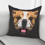 Geometric English Bulldog Print Pillow Cover