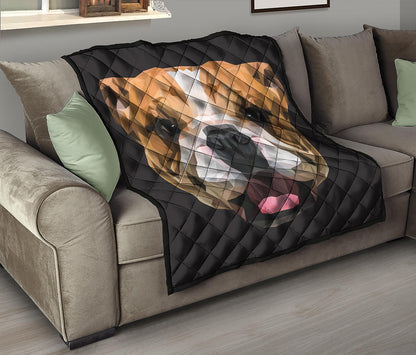 Geometric English Bulldog Print Quilt
