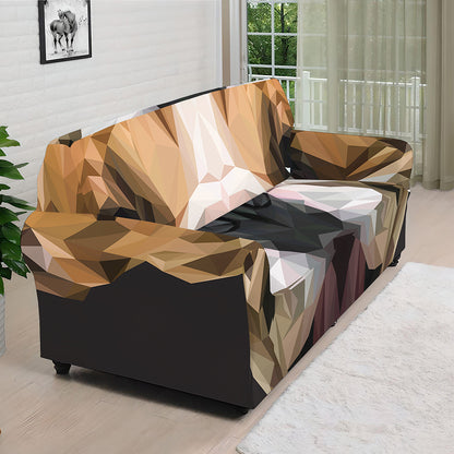 Geometric English Bulldog Print Sofa Cover