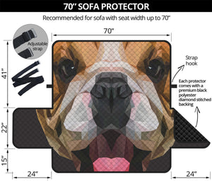 Geometric English Bulldog Print Sofa Protector