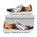 Geometric English Bulldog Print White Running Shoes