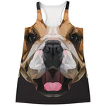Geometric English Bulldog Print Women's Racerback Tank Top