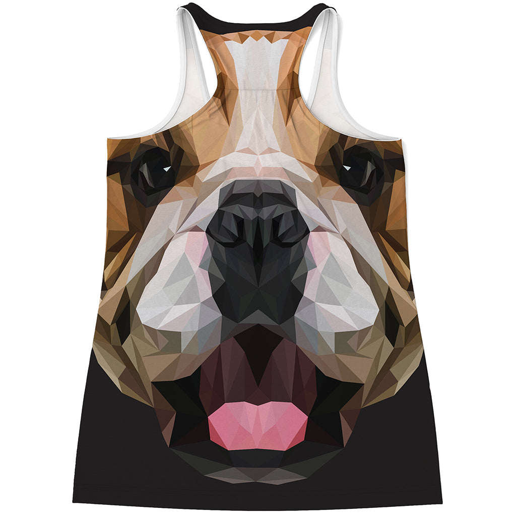 Geometric English Bulldog Print Women's Racerback Tank Top