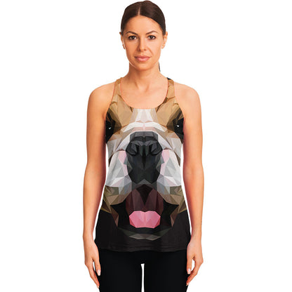 Geometric English Bulldog Print Women's Racerback Tank Top