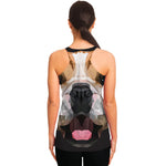 Geometric English Bulldog Print Women's Racerback Tank Top