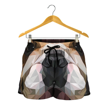 Geometric English Bulldog Print Women's Shorts