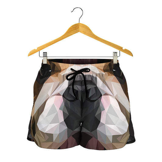 Geometric English Bulldog Print Women's Shorts