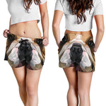 Geometric English Bulldog Print Women's Shorts
