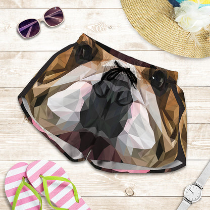Geometric English Bulldog Print Women's Shorts