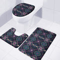 Geometric Ethnic Navajo Pattern Print 3 Piece Bath Mat Set