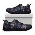 Geometric Ethnic Navajo Pattern Print Black Running Shoes