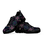 Geometric Ethnic Navajo Pattern Print Black Sneakers