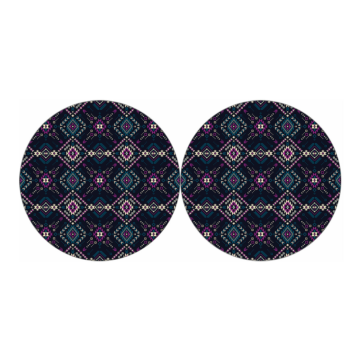 Geometric Ethnic Navajo Pattern Print Car Coasters