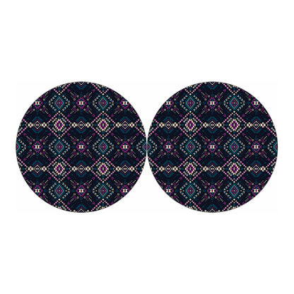 Geometric Ethnic Navajo Pattern Print Car Coasters