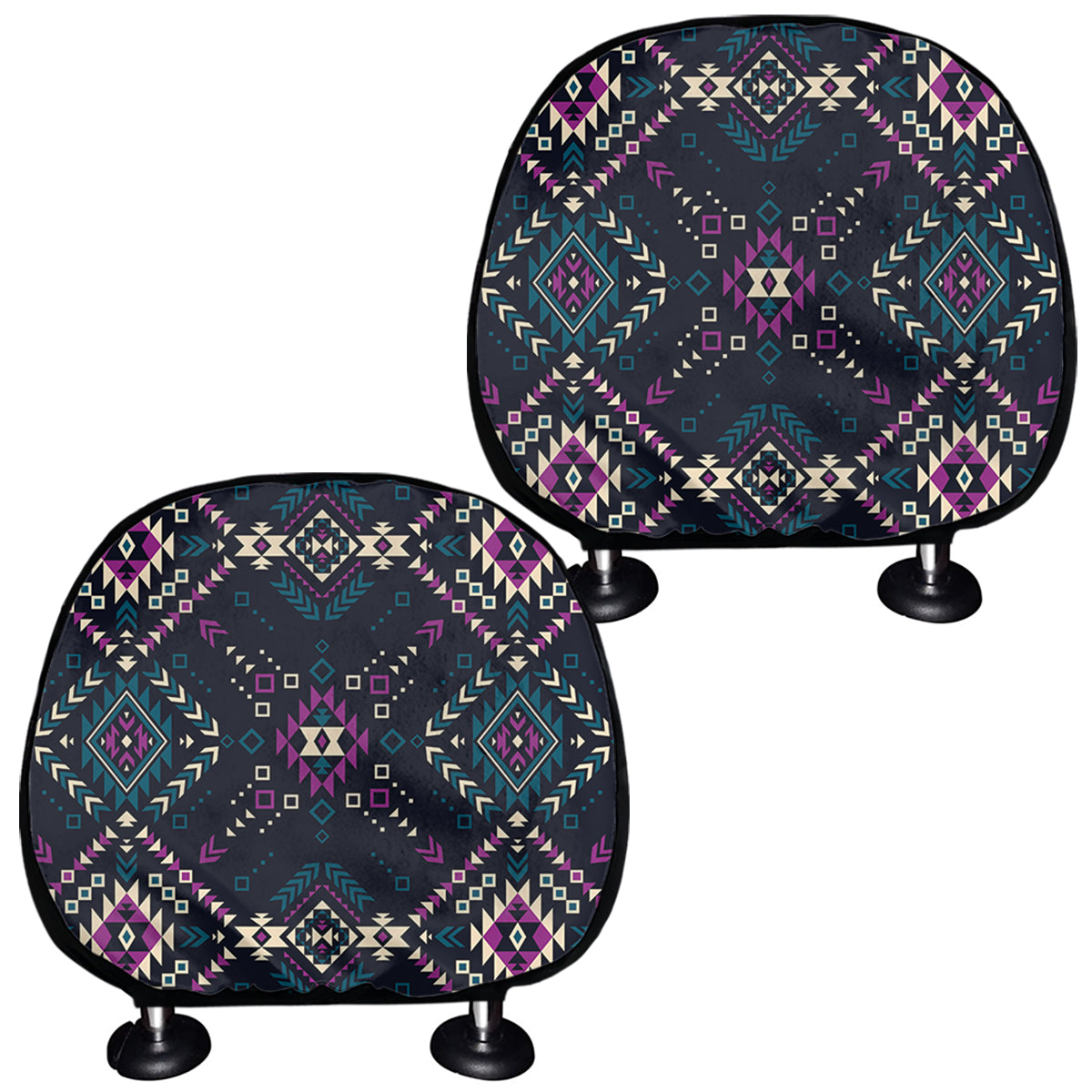Geometric Ethnic Navajo Pattern Print Car Headrest Covers