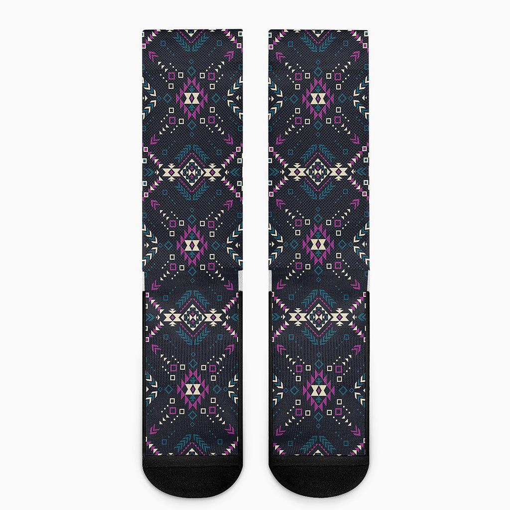 Geometric Ethnic Navajo Pattern Print Crew Socks