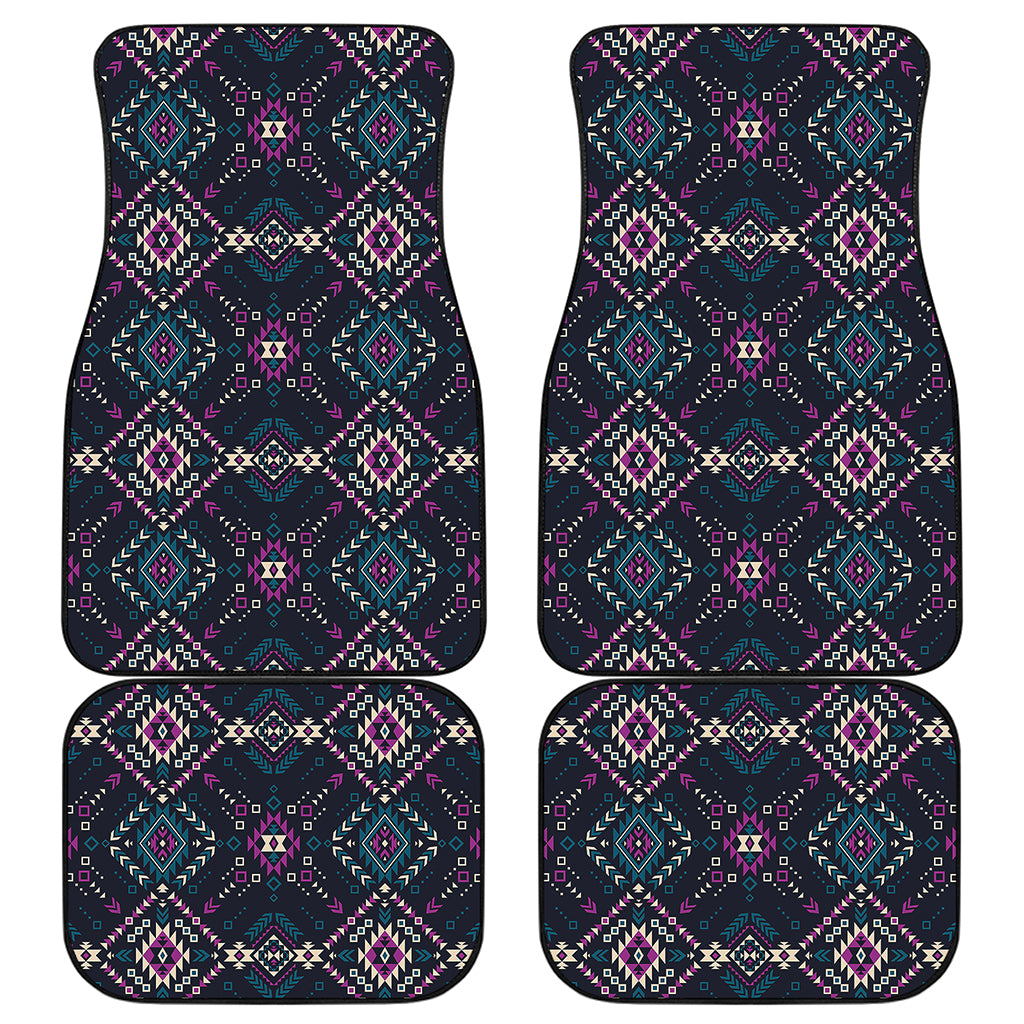 Geometric Ethnic Navajo Pattern Print Front and Back Car Floor Mats