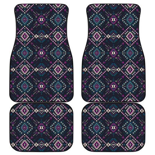Geometric Ethnic Navajo Pattern Print Front and Back Car Floor Mats