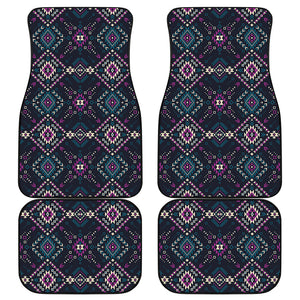 Geometric Ethnic Navajo Pattern Print Front and Back Car Floor Mats