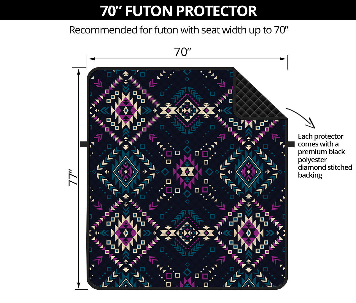 Geometric Ethnic Navajo Pattern Print Futon Protector