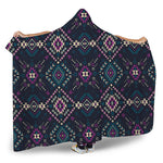 Geometric Ethnic Navajo Pattern Print Hooded Blanket