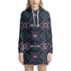 Geometric Ethnic Navajo Pattern Print Hoodie Dress