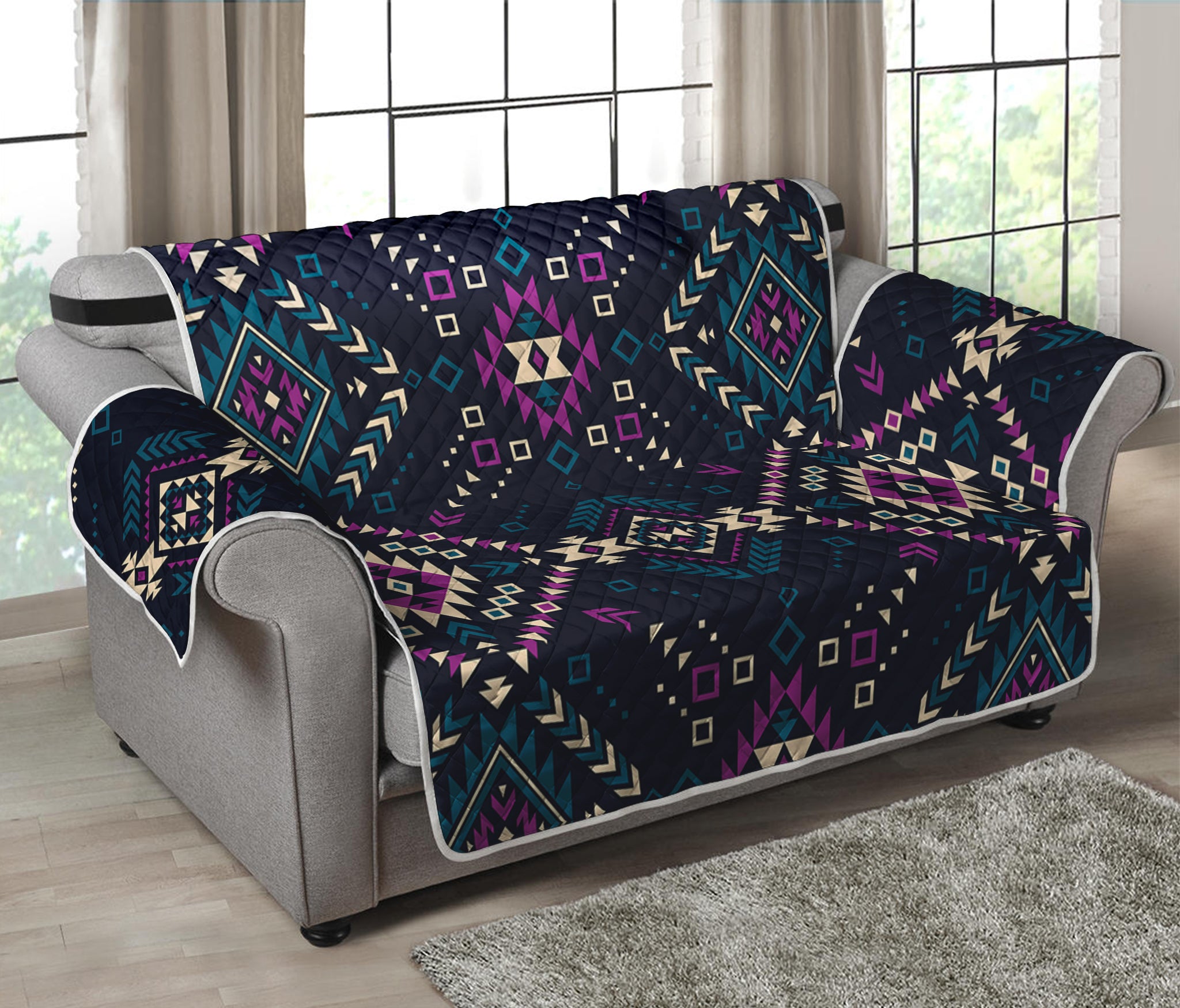 Geometric Ethnic Navajo Pattern Print Loveseat Protector