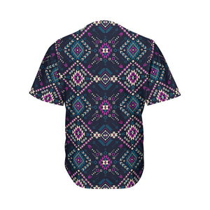 Geometric Ethnic Navajo Pattern Print Men's Baseball Jersey