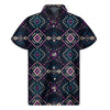 Geometric Ethnic Navajo Pattern Print Men's Short Sleeve Shirt