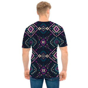 Geometric Ethnic Navajo Pattern Print Men's T-Shirt