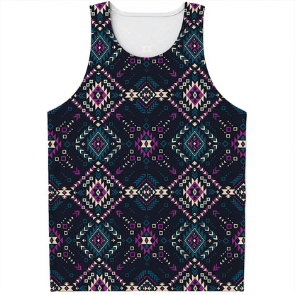 Geometric Ethnic Navajo Pattern Print Men's Tank Top