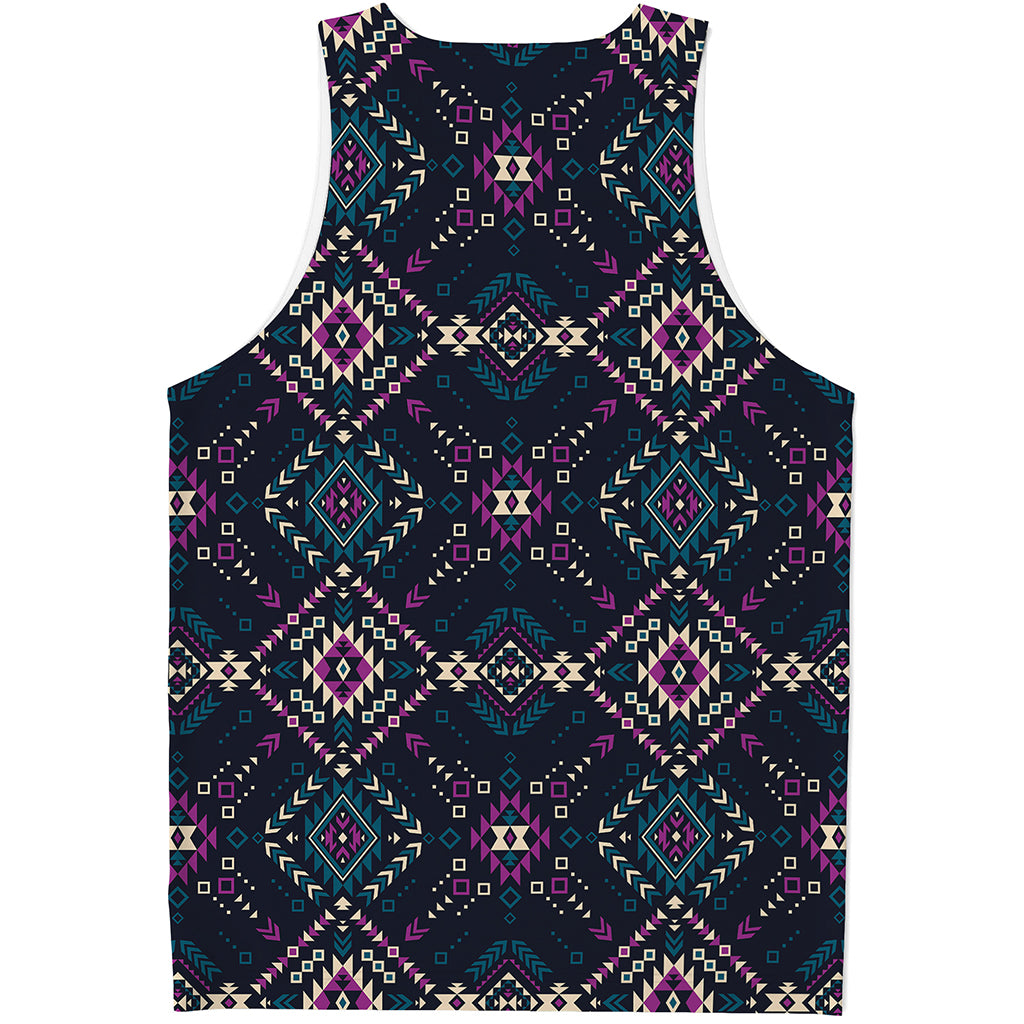 Geometric Ethnic Navajo Pattern Print Men's Tank Top