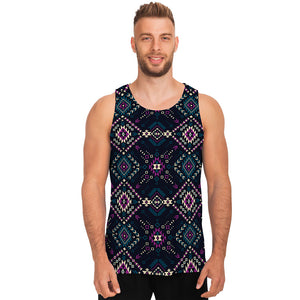 Geometric Ethnic Navajo Pattern Print Men's Tank Top