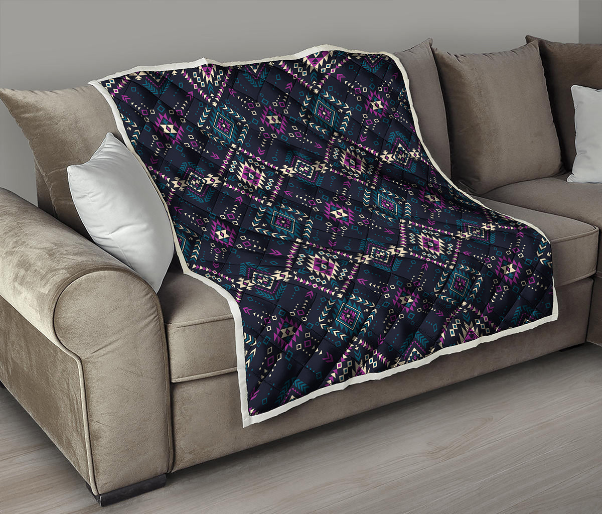 Geometric Ethnic Navajo Pattern Print Quilt
